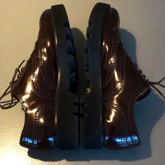 Dolce Vita Brown Patent Oxfords With Chunky Sole - Picture 7 of 11